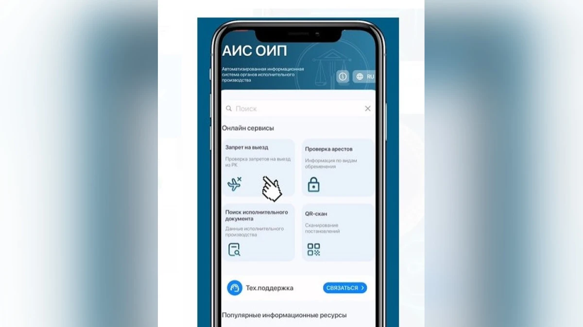 Проверить аресты и запрет на выезд можно в мобильном приложении