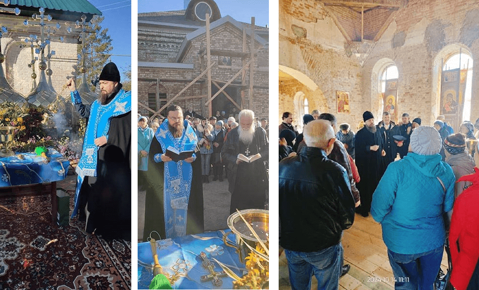 В поселке Деркул освятили купола и кресты для старинной церкви