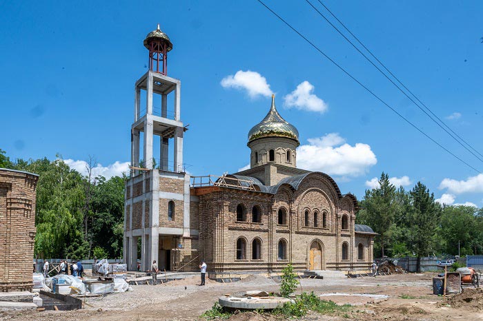 Новый храм в селе Байдибек би: на каком этапе строительство 