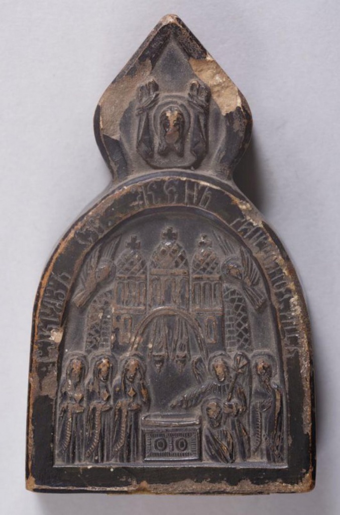 Икона. Жены-мироносицы у гроба Господня камень, резьба